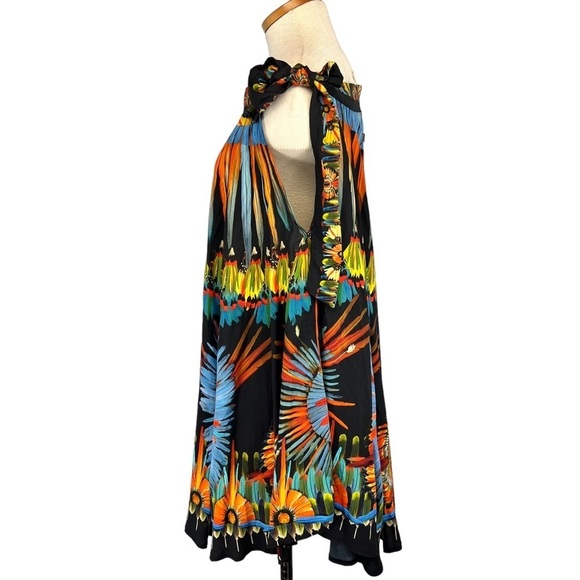 Jean Paul Gaultier Soleil Vintage 90’s Tropical Feather Mini Trapeze Dress in M - Picture 2 of 9